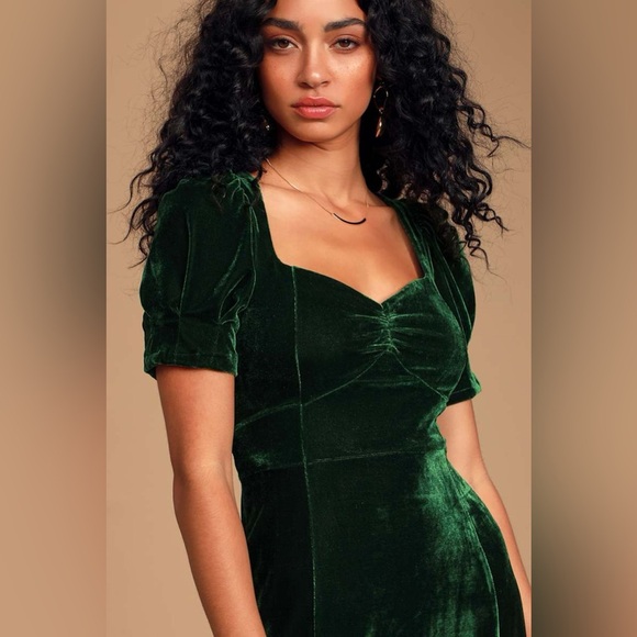 Lulus One Last Kiss Velvet Puff Sleeve Mini Dress - Picture 4 of 12